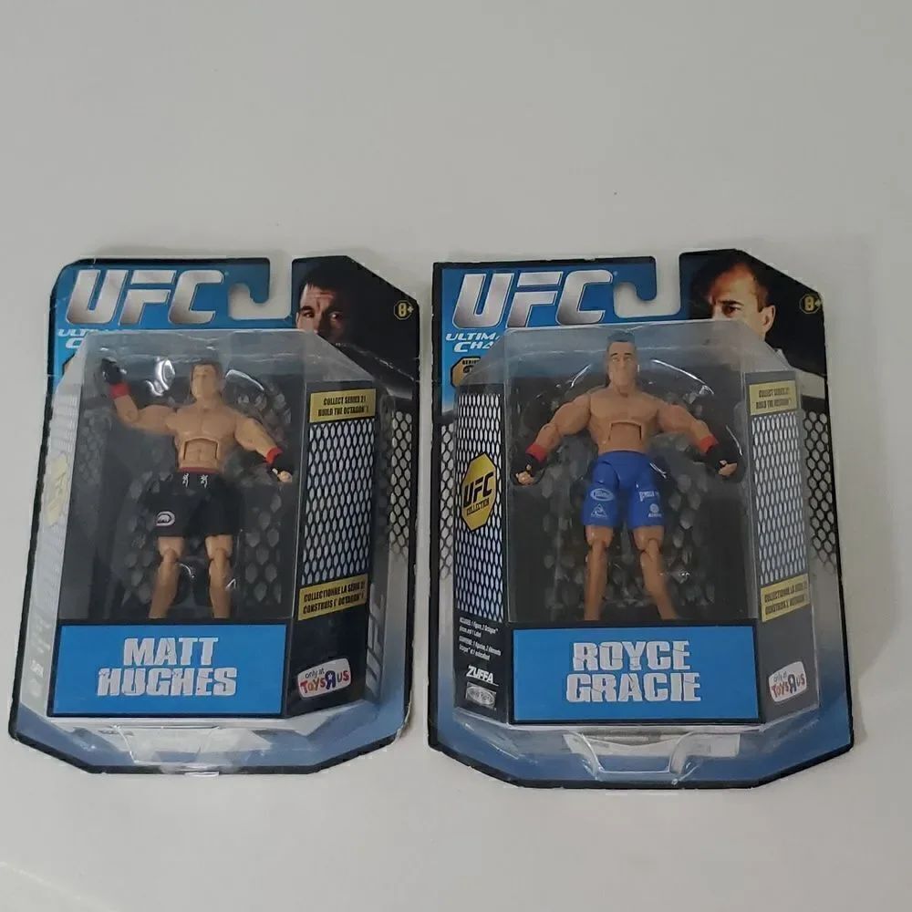 New UFC Royce Gracie Matt Hughes Action Figures Sealed Jakks Pacific 2010